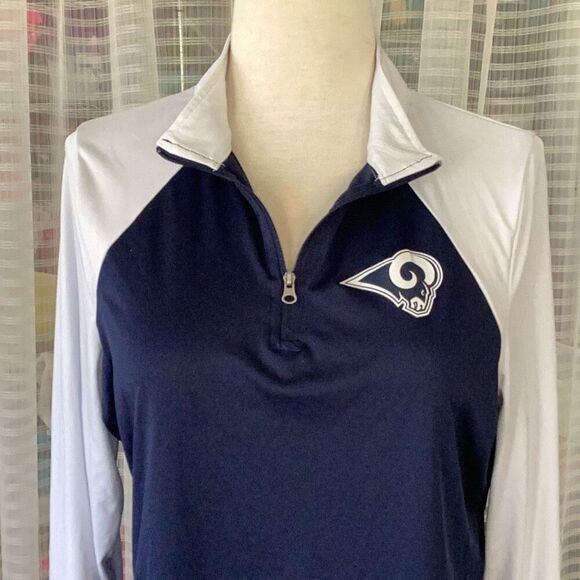 Los Angeles Rams NFL Team Apparel 1/4 Zip Pullover Shirt Top Women’s XXL Long Sl - Picture 1 of 6